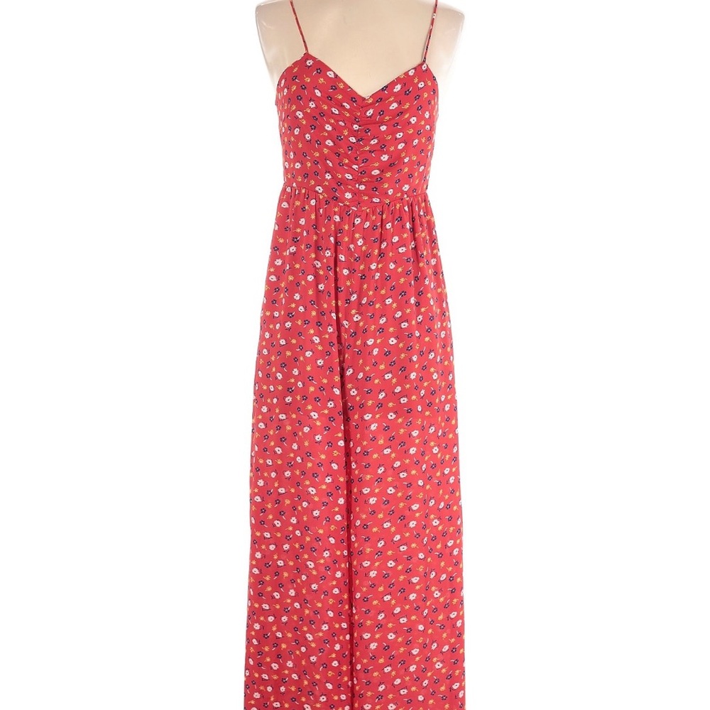 Madewell Red Floral Jumpsuit